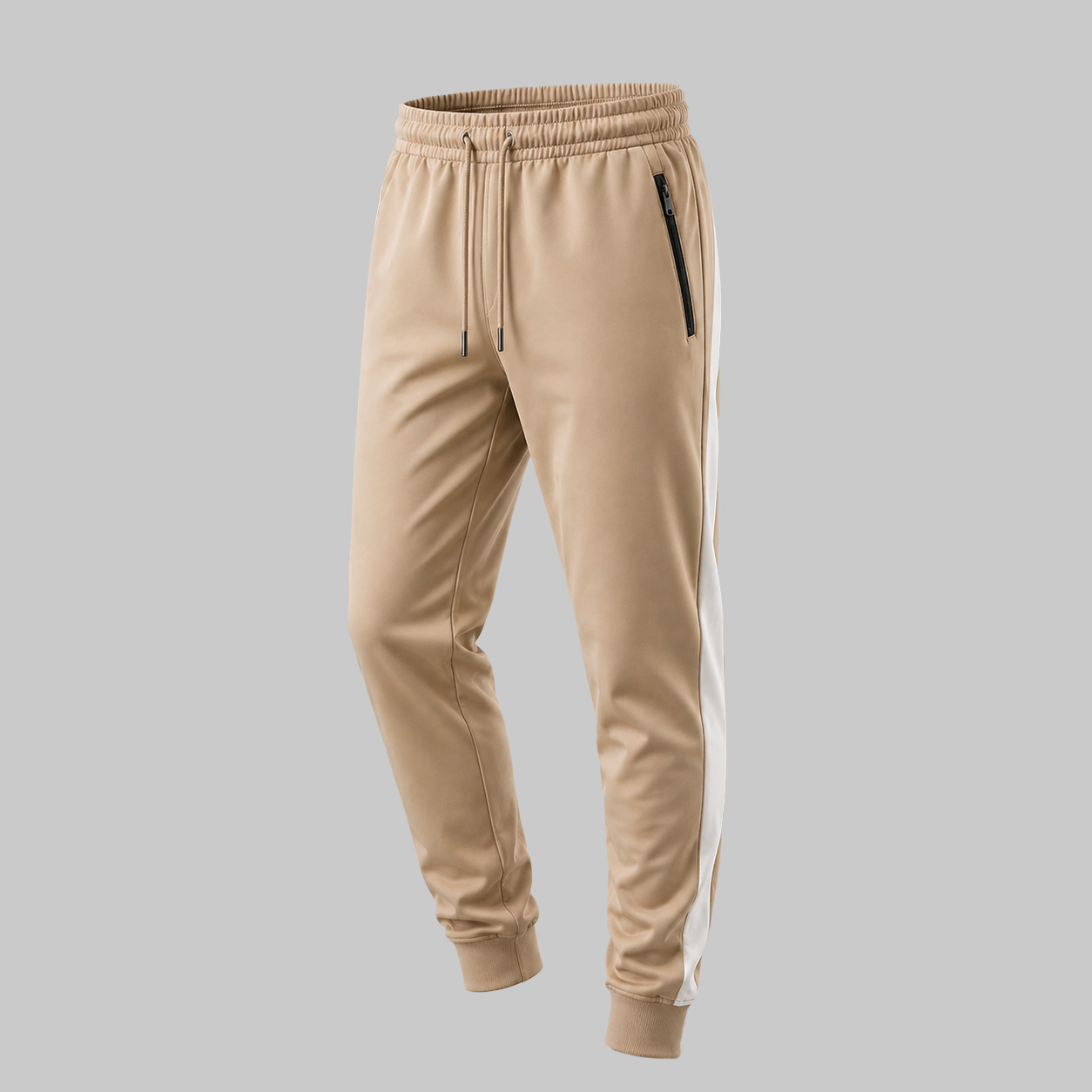 Beige Side Stripe Joggers Manufacturer