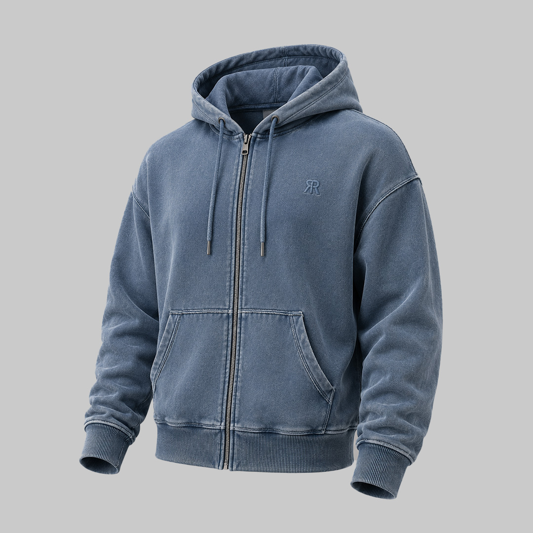 Washed Vintage Zip Hoodie Style Manufacturer
