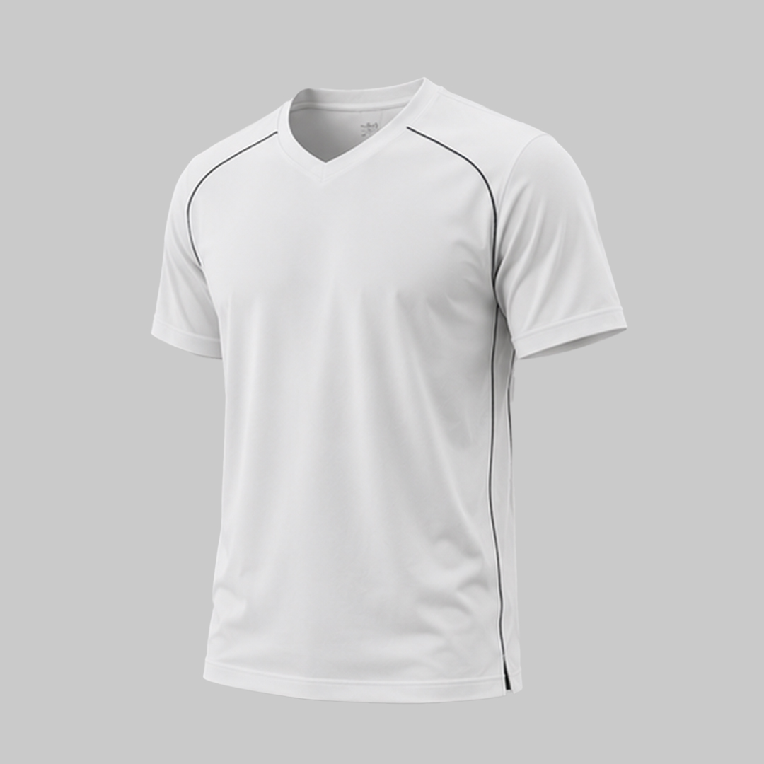 Contrast Piping V-Neck Casual T-Shirt Manufacturer