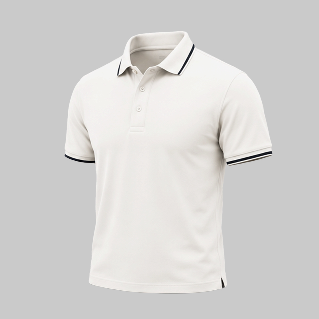 Prestige White Tipped Polo Shirt Manufacturer